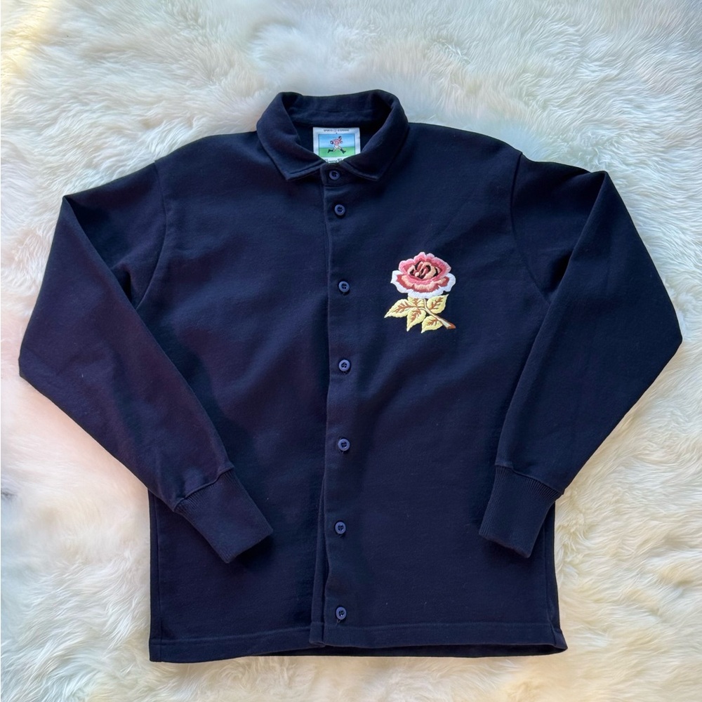 Men's Cotten Roses over shirt Navy - Picture 1 of 3